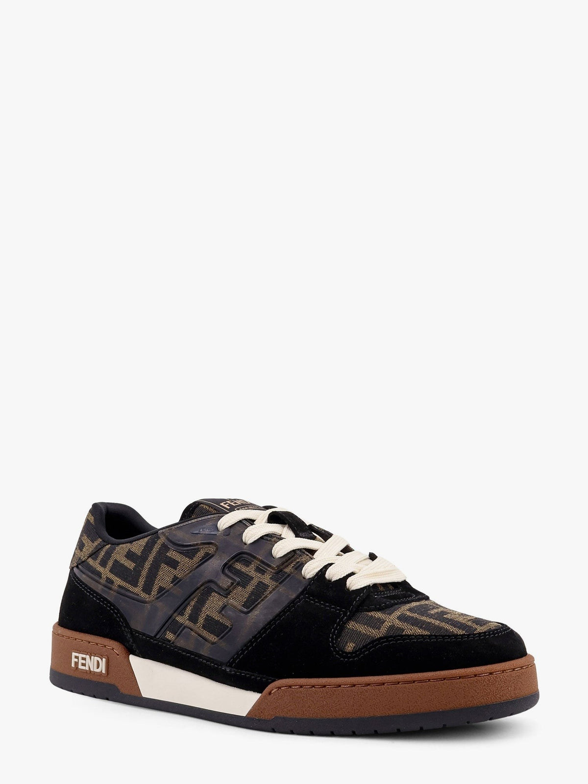 Fendi Fendi Match FF jacquard and suede sneakers – afbeelding 2